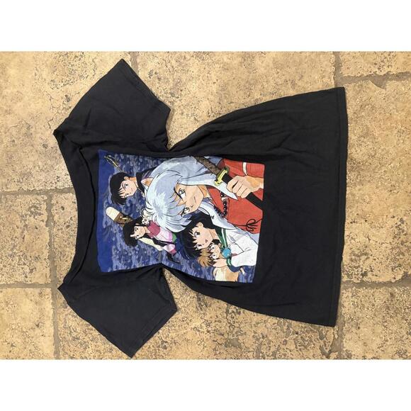 Anime Graphic Black T-Shirt with Classic Characters - Picture 1 of 6